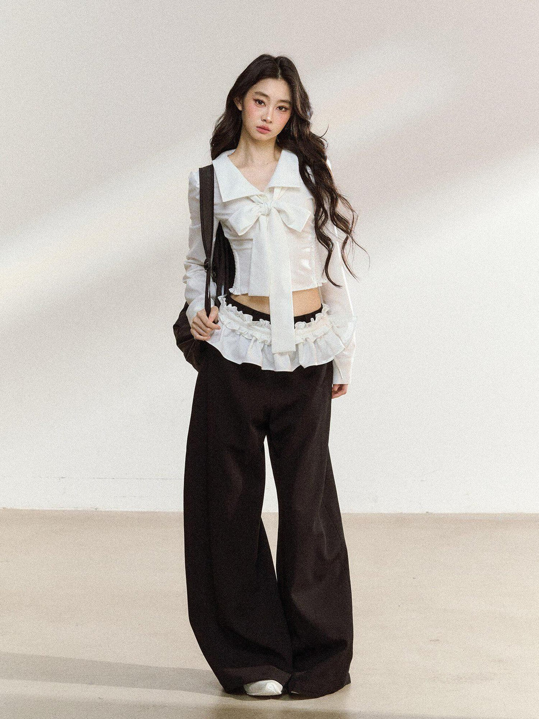 7Shiftin White Bow Lace Collar Women&