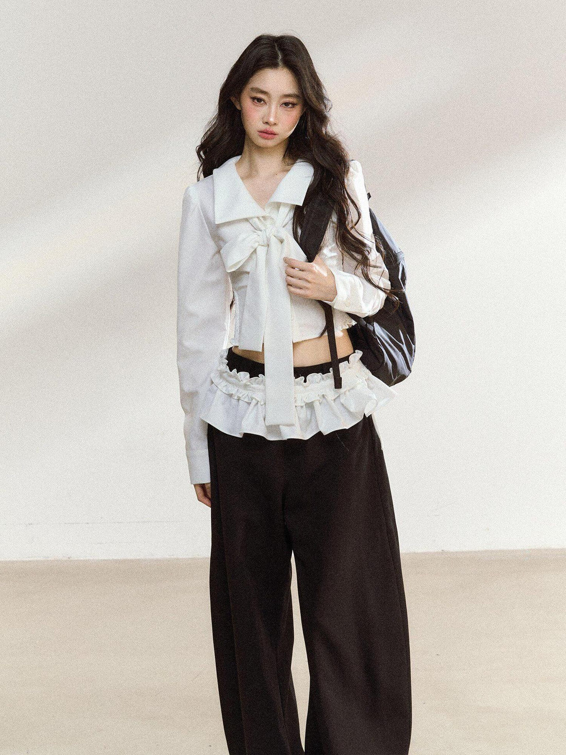7Shiftin White Bow Lace Collar Women&