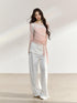 7Shiftin White Elastic Waist Slimming Drapey Women&