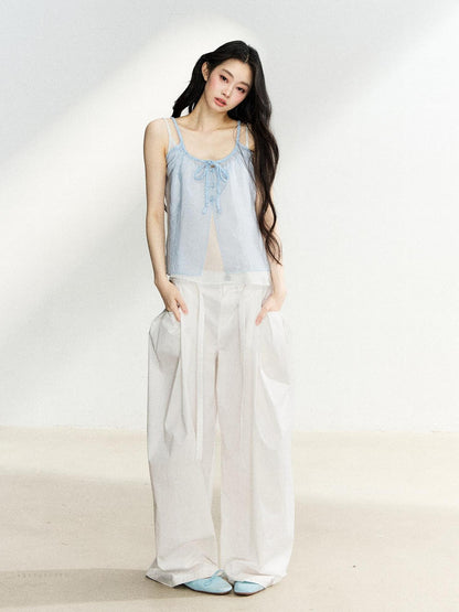 7Shiftin White High Waist Slimming Buttoned Loose Women&