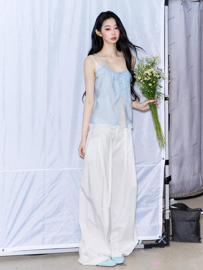 7Shiftin White High Waist Slimming Buttoned Loose Women&