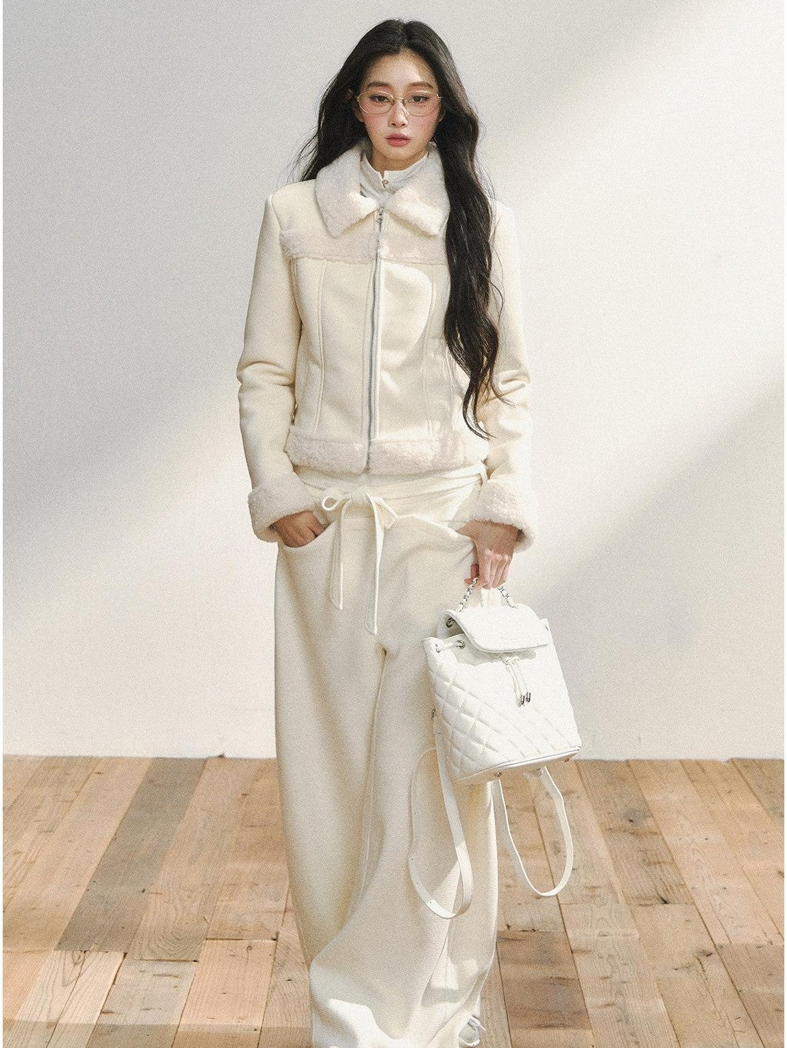 7Shiftin White Minimal Slimming Relaxed Draped Versatile Women&