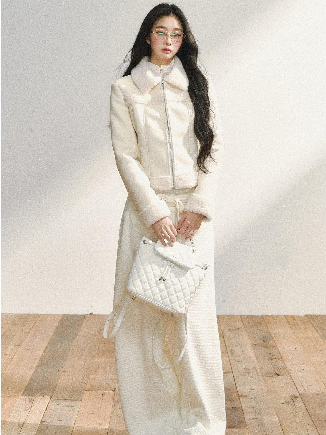 7Shiftin White Minimal Slimming Relaxed Draped Versatile Women&