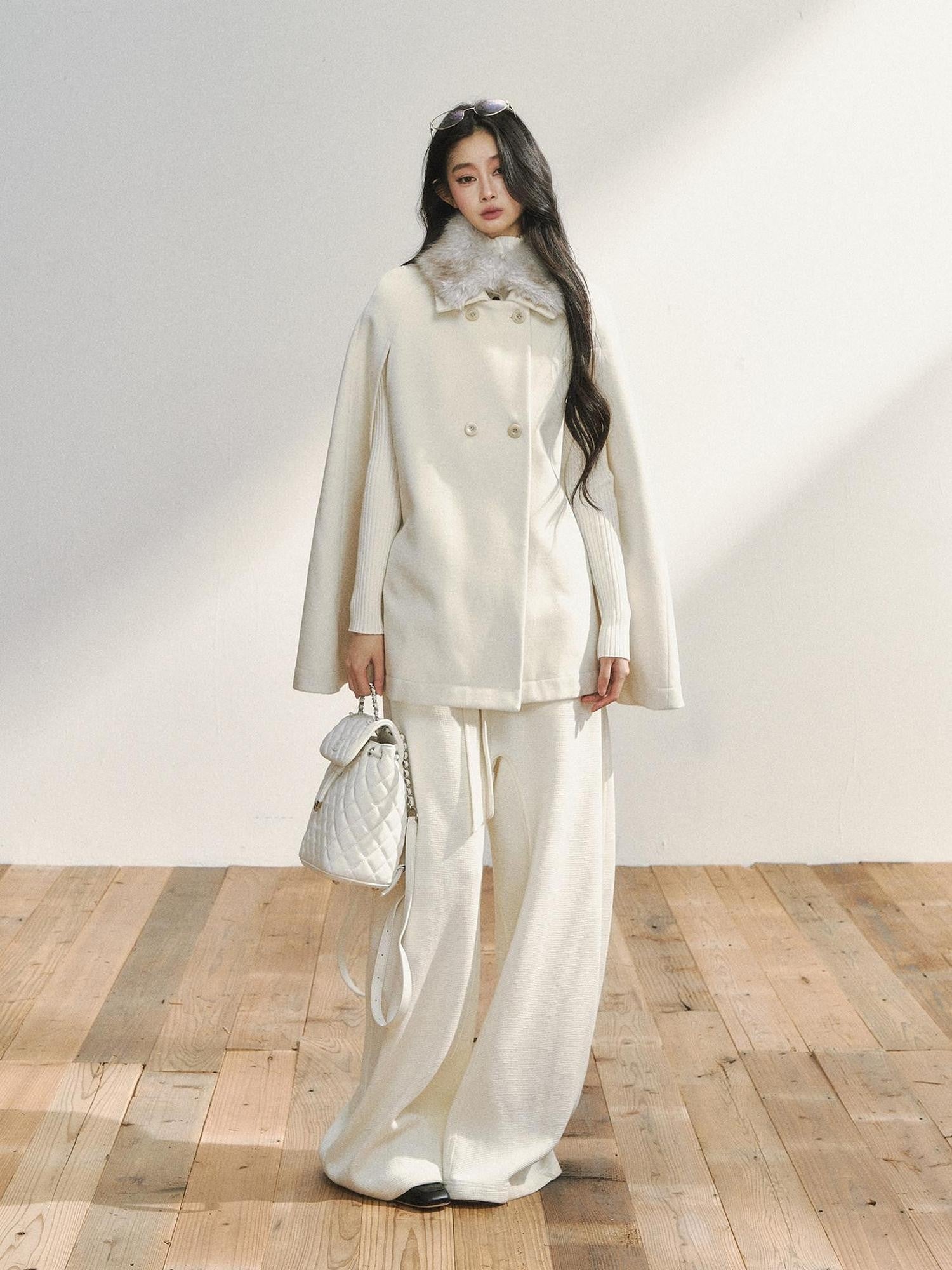 7Shiftin White Minimal Slimming Relaxed Draped Versatile Women&