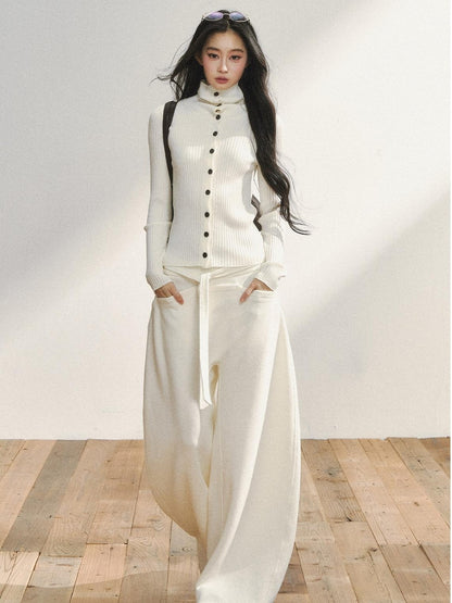 7Shiftin White Minimal Slimming Relaxed Draped Versatile Women&