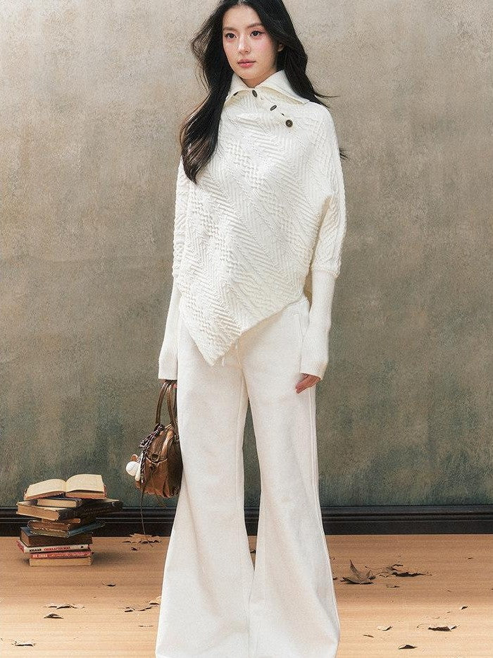 7Shiftin White Thick Pocket Flared Floor Length Casual Women&