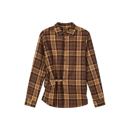 7Shiftin_Yellow_Plaid_Gathered_Cuff_Slim_Top_Women&