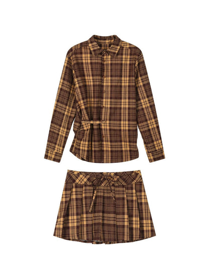 7Shiftin Yellow Plaid Gathered Cuff Slim Top Women&