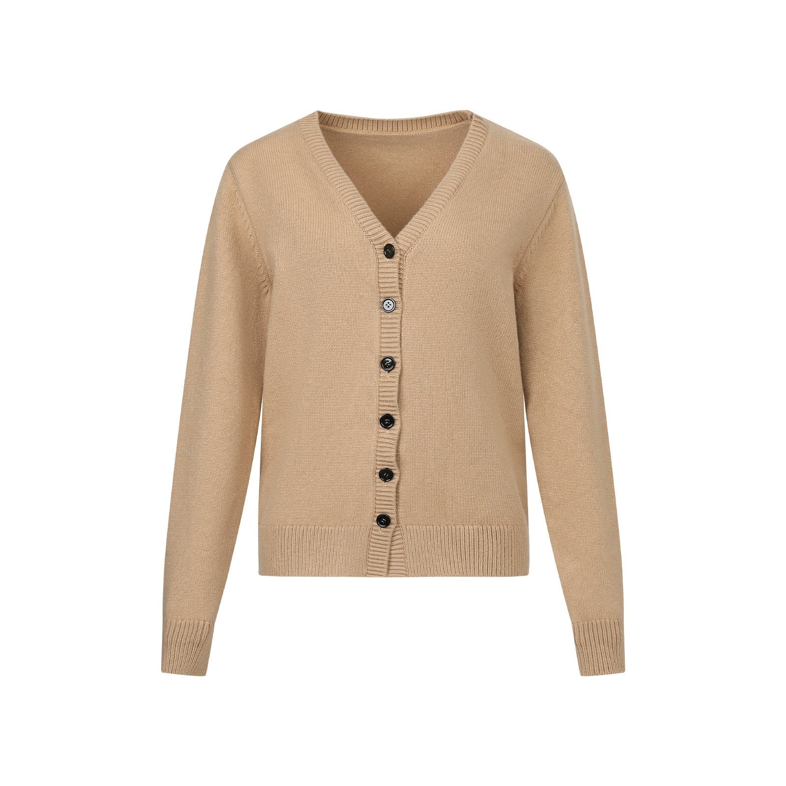 7Shiftin_Yellow_V-neck_Relaxed_Solid_Long_Sleeve_Women&
