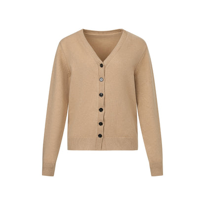 7Shiftin_Yellow_V-neck_Relaxed_Solid_Long_Sleeve_Women&