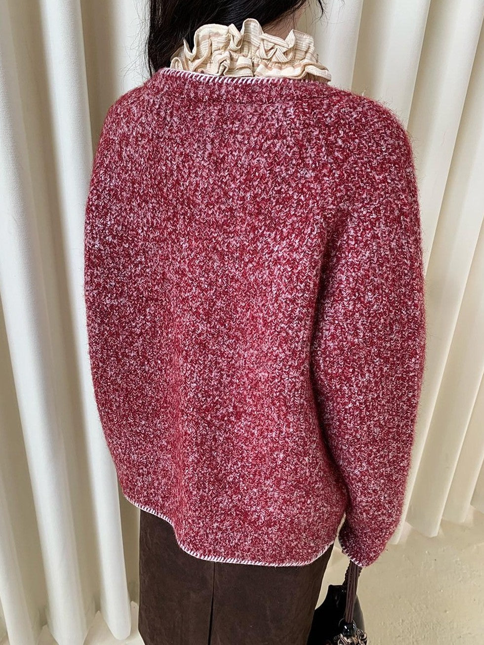 Dorydory Raspberry Contrast Speckled Loose Fit Women&