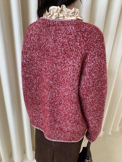 Dorydory Raspberry Contrast Speckled Loose Fit Women&