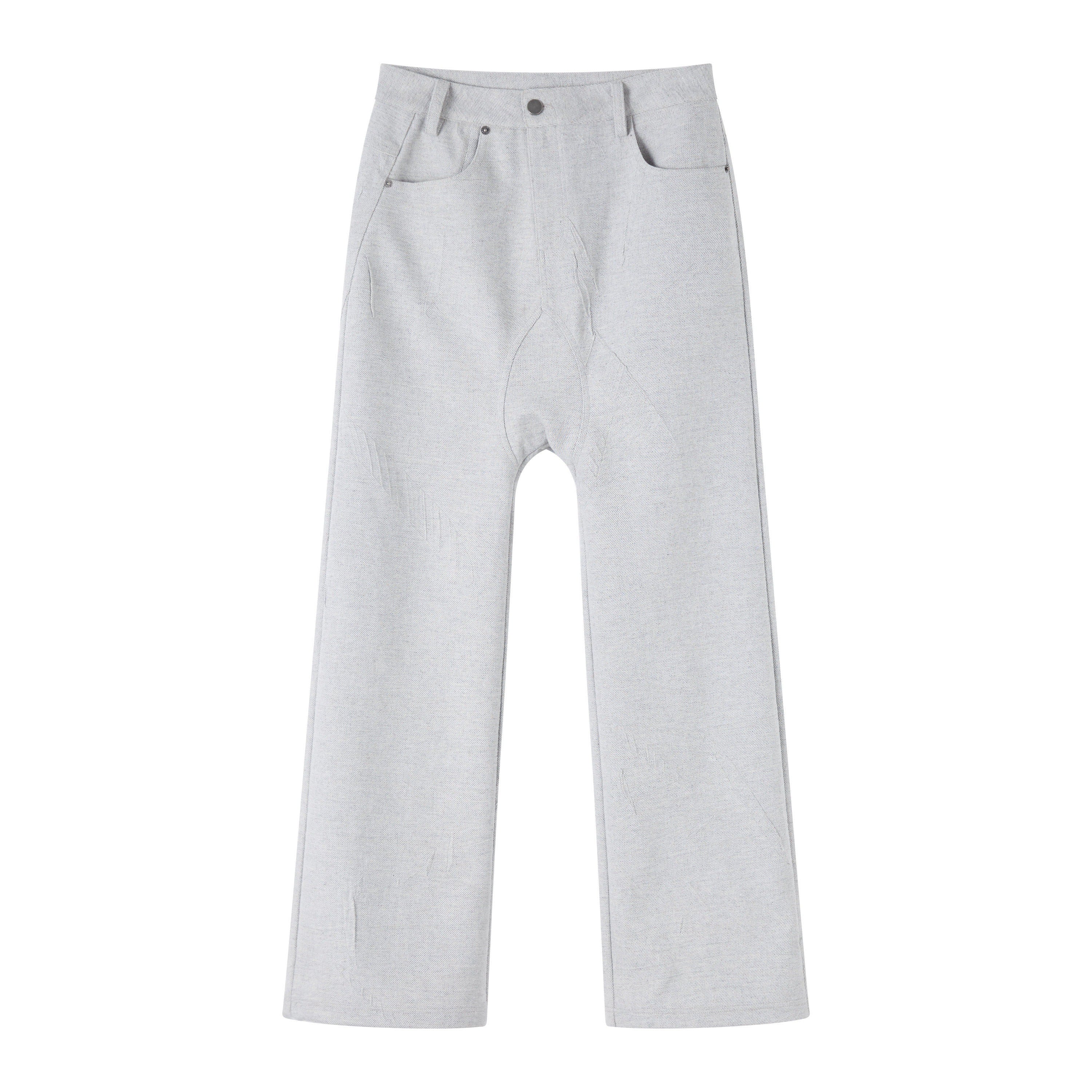 RUN TO THE FUTURE Minimalist Vintage Low Waist Zipper Pocket Office Womens Straight Pants
