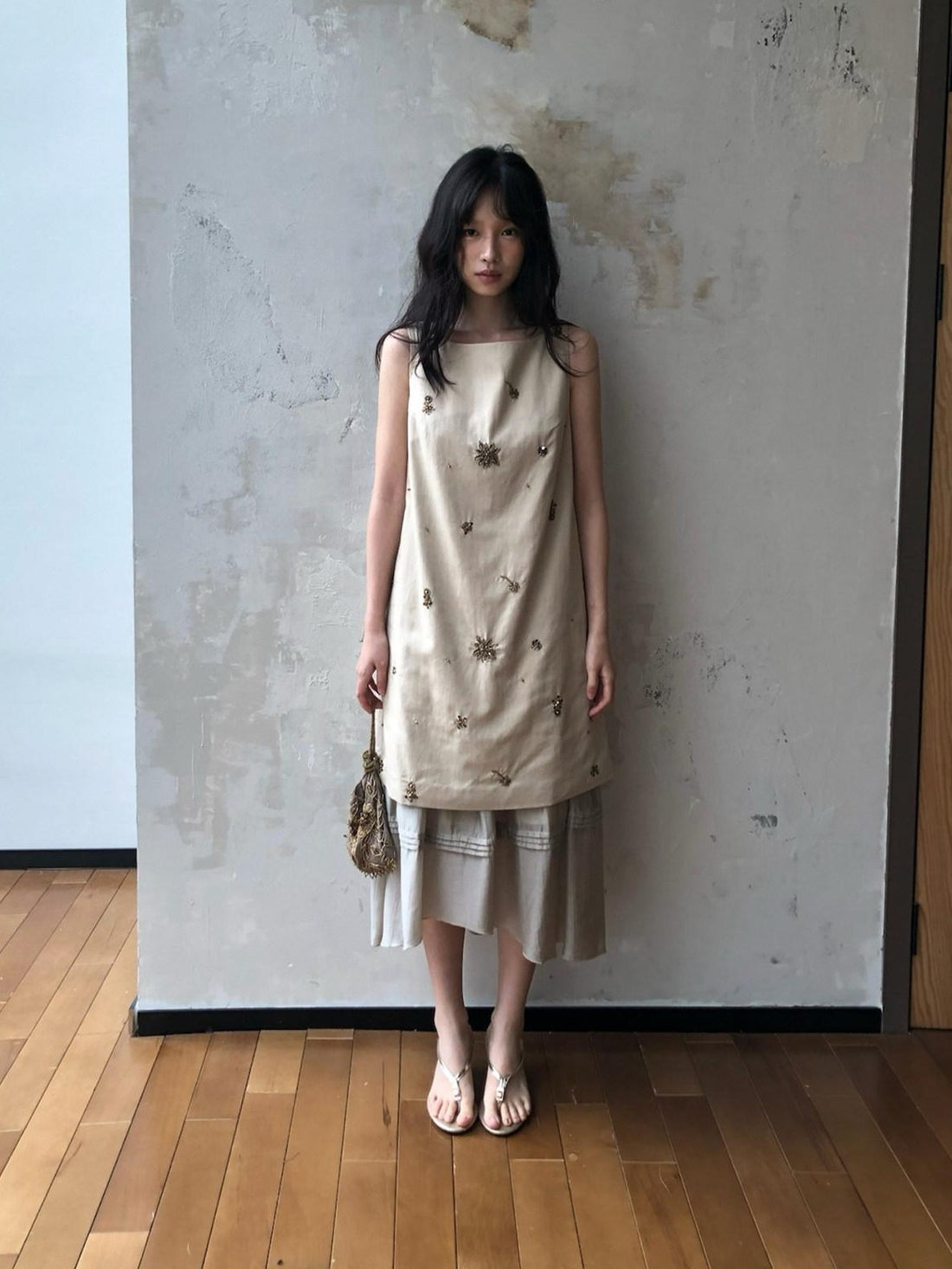 Dorydory Beaded Sleeveless Vest A Line Layered Women&