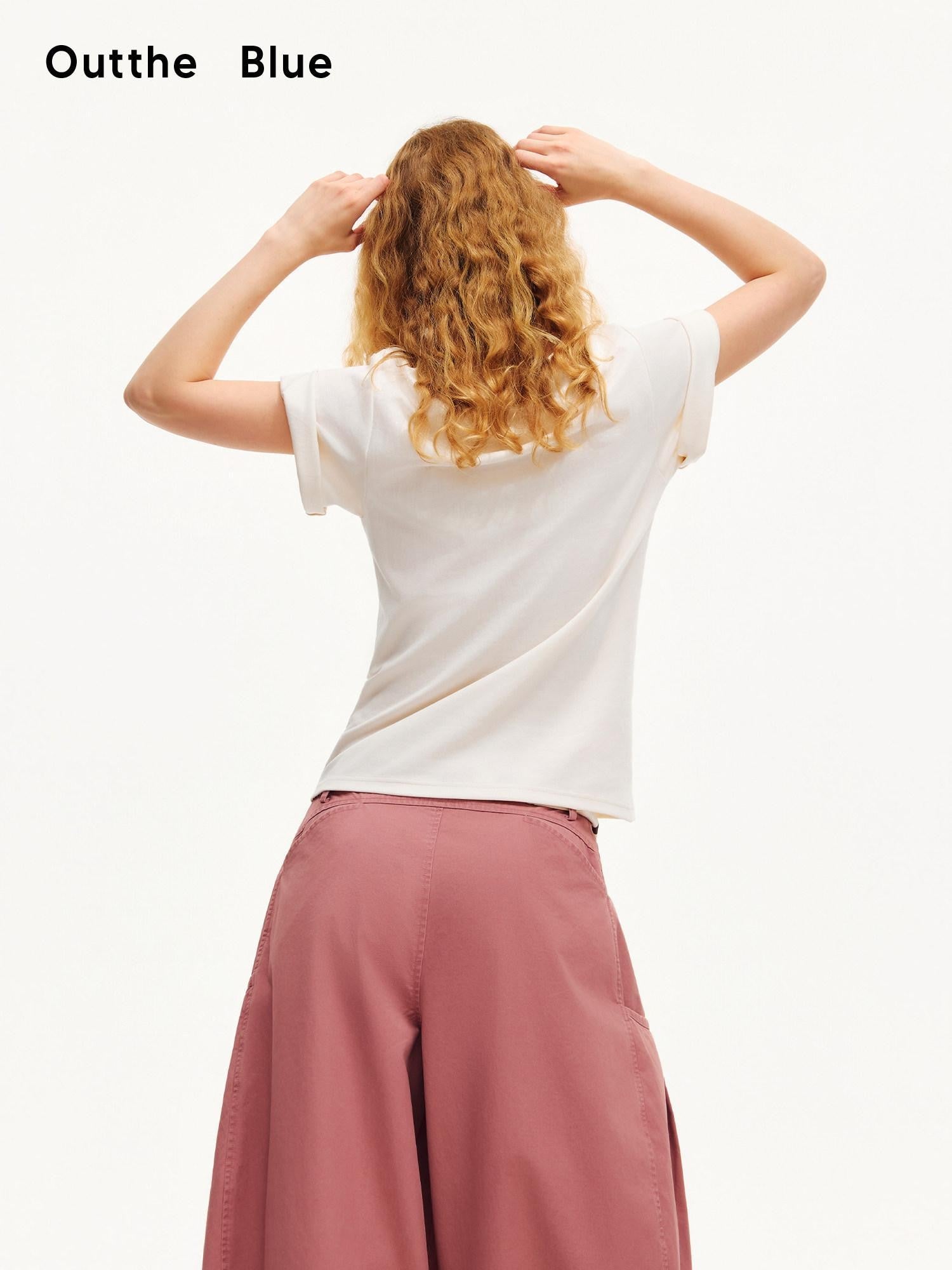 OuttheBlue Heart Lettering Cropped Loose Print Women&