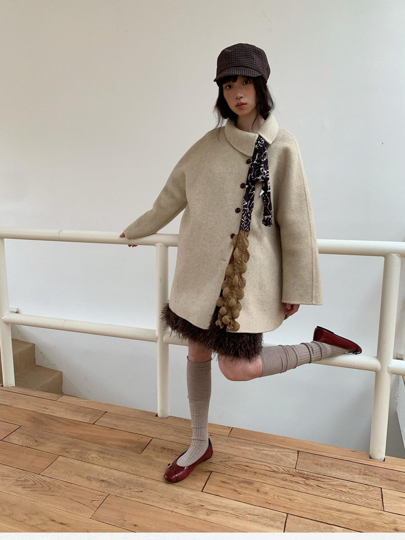 Dorydory Striped Frayed Hem Patchwork Straight Women&