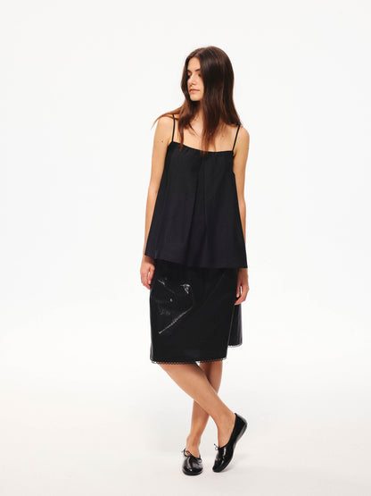 Northbutsouth Lace Panel Pleated A Line Elastic Waist Casual Women&