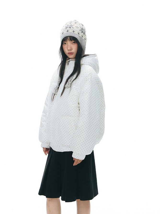 NAPSNAPS Polka Dot Reversible Hooded Printed Women&