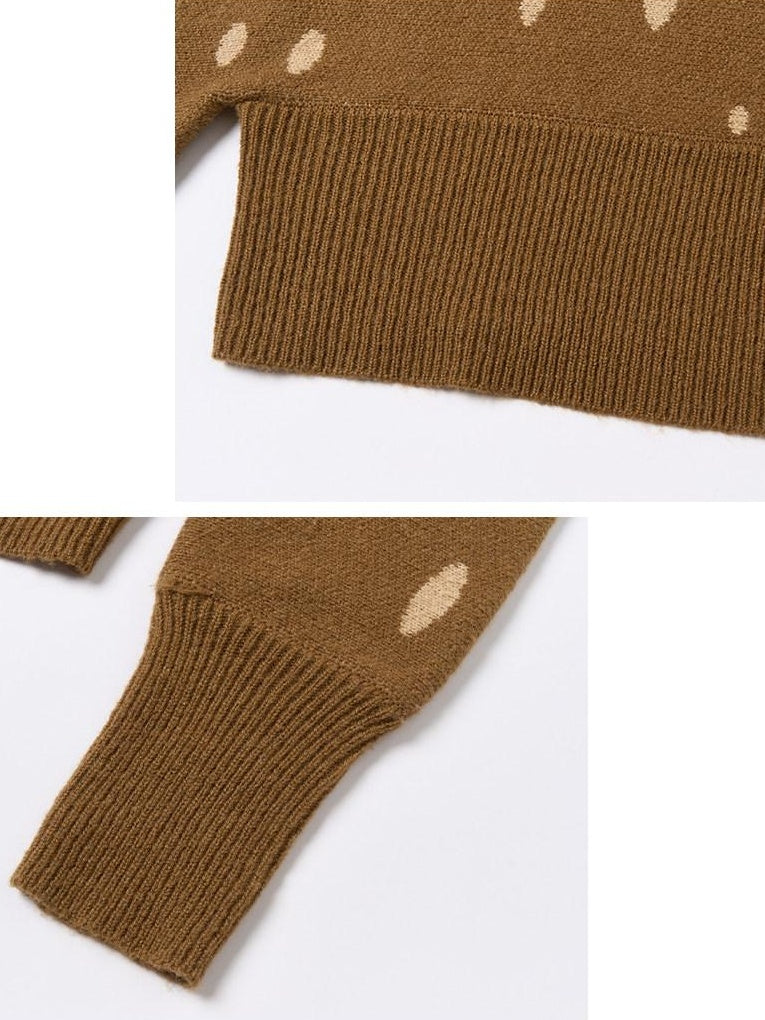 OuttheBlue Cozy Turtleneck Pullover Waist Cinched Casual Animal Print Knit Top &amp; Skirt Sets
