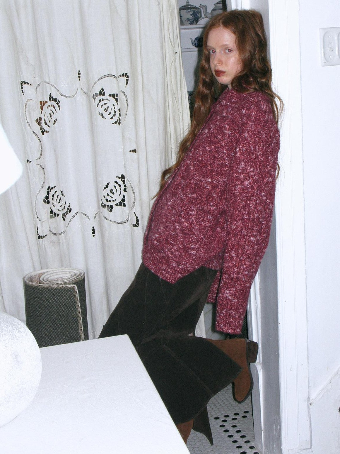 Dorydory Raspberry Red Heavily Crafted Thick Outerwear Women&