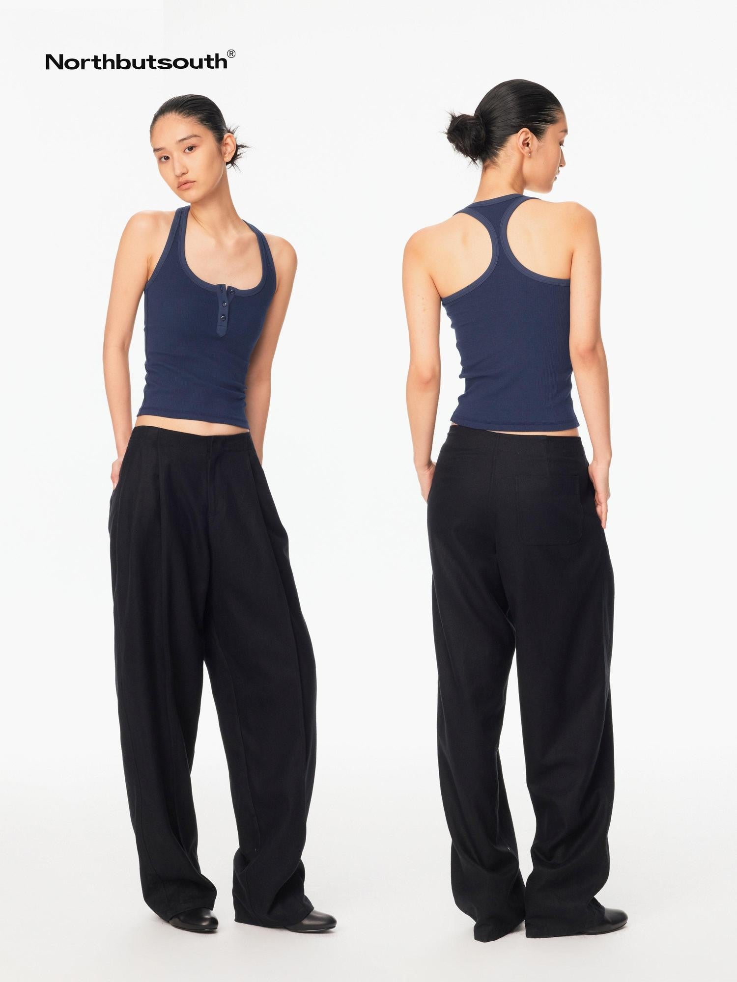 Northbutsouth Ribbed Slim Fit Multi Button Racerback Women&