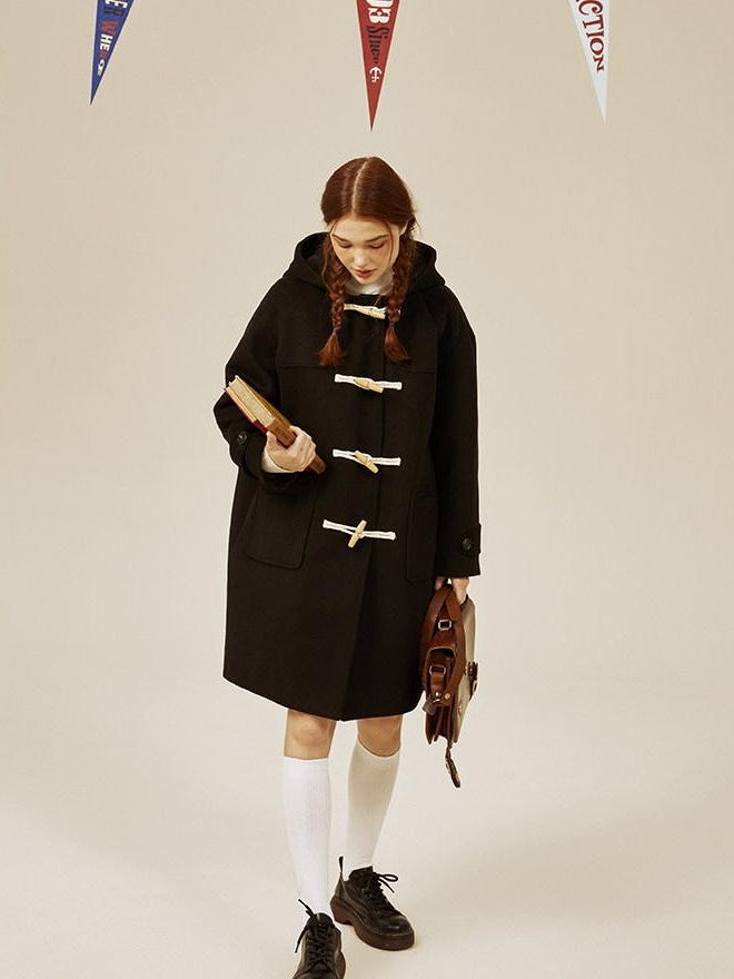 NAPSNAPS Retro Hooded Toggle Padded Women&