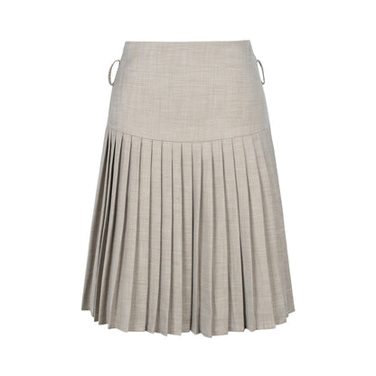 Dorydory_Dark_Grey_Solid_High_Waist_A_Line_Midi_Women&