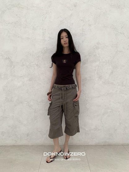 DKZ OFFICIAL Coffee Retro Print Slim Fit Women&