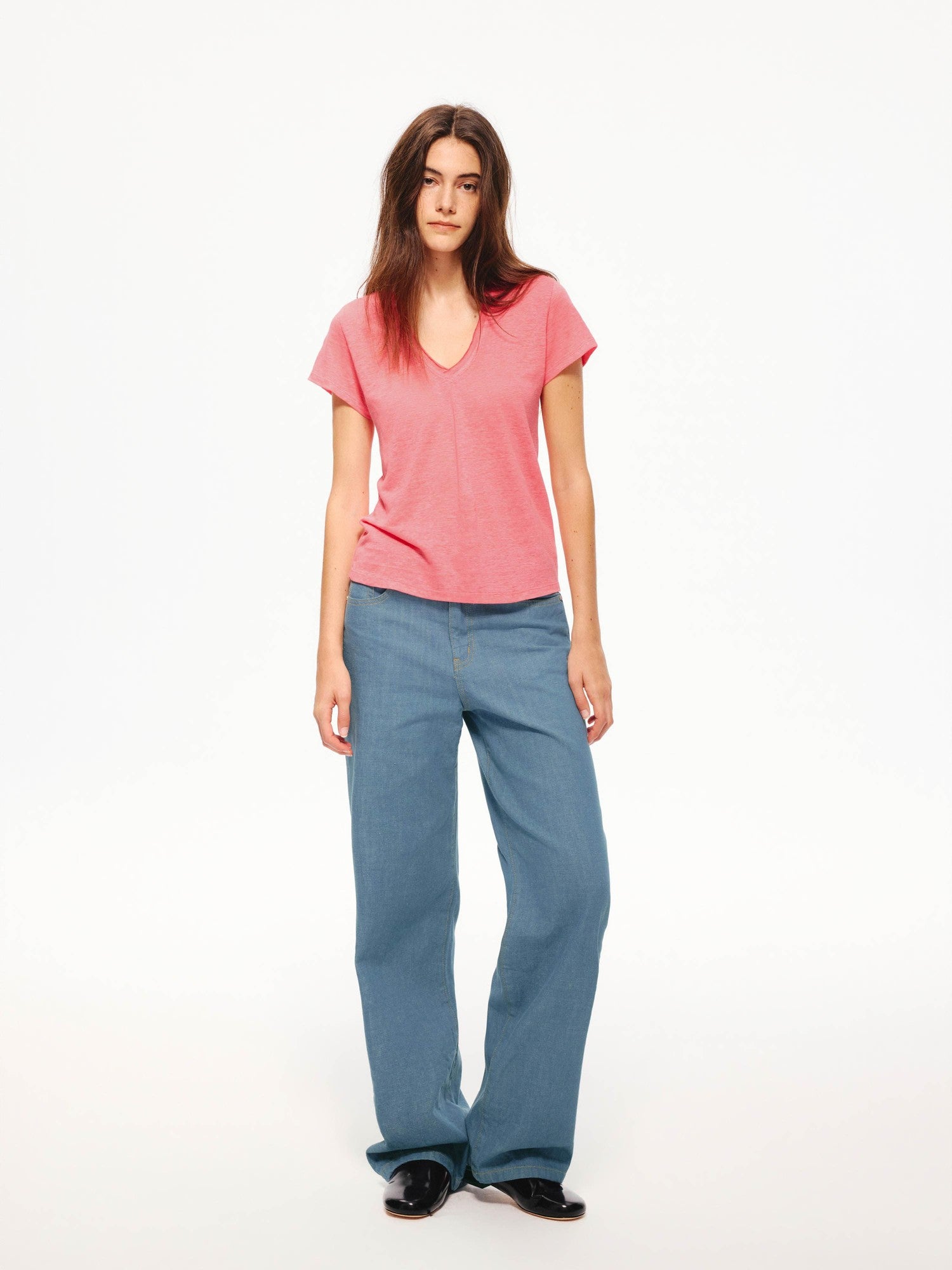 Northbutsouth Multicolor Snowflake V-neck Rolled Hem Women&