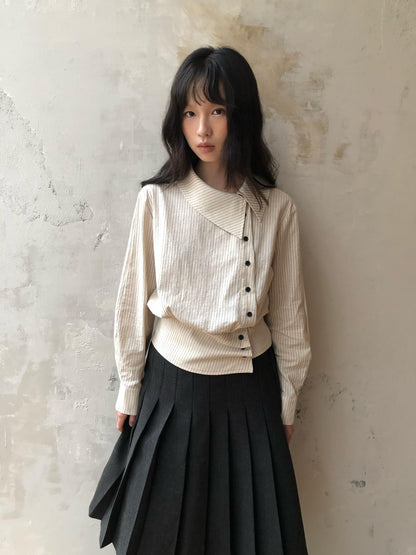 Dorydory Striped Asymmetric Cropped Slim Waist Women&