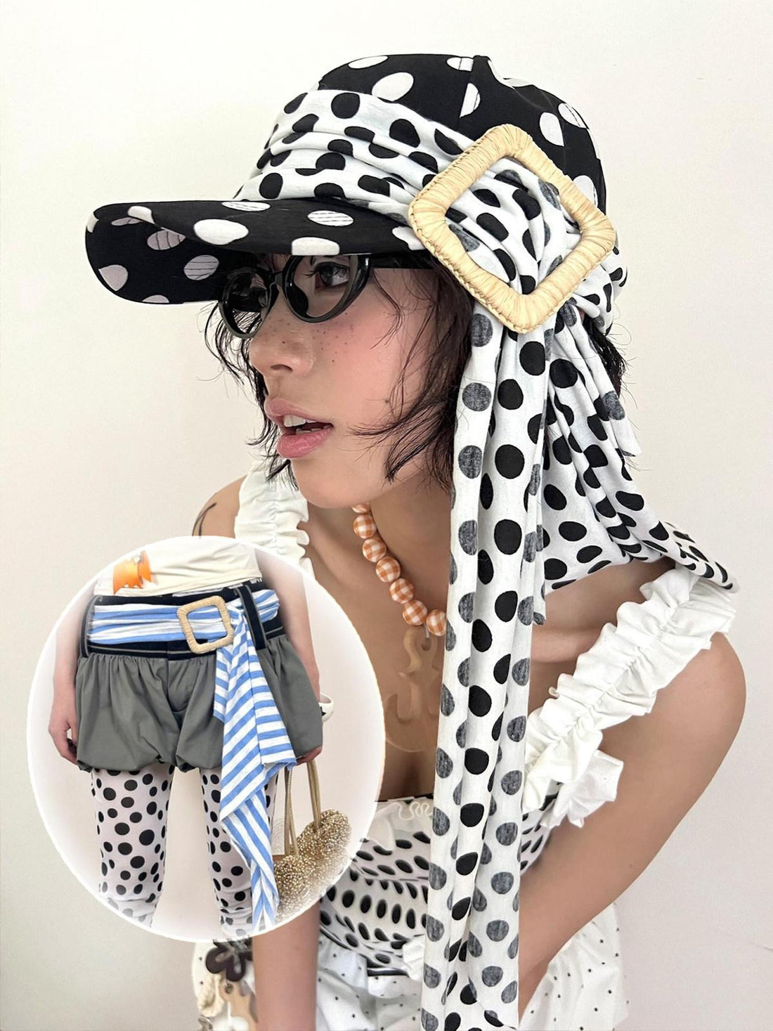 nit alcove Soft Breathable Cotton White Striped Teen Youth Unisex Scarf Accessories
