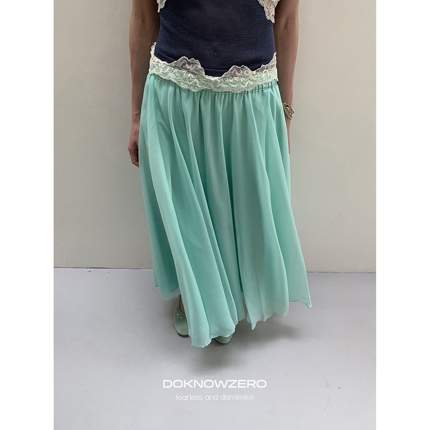 DKZ_OFFICIAL_Mint_Green_Tulle_A_Line_Drapey_Elastic_Waist_Women&