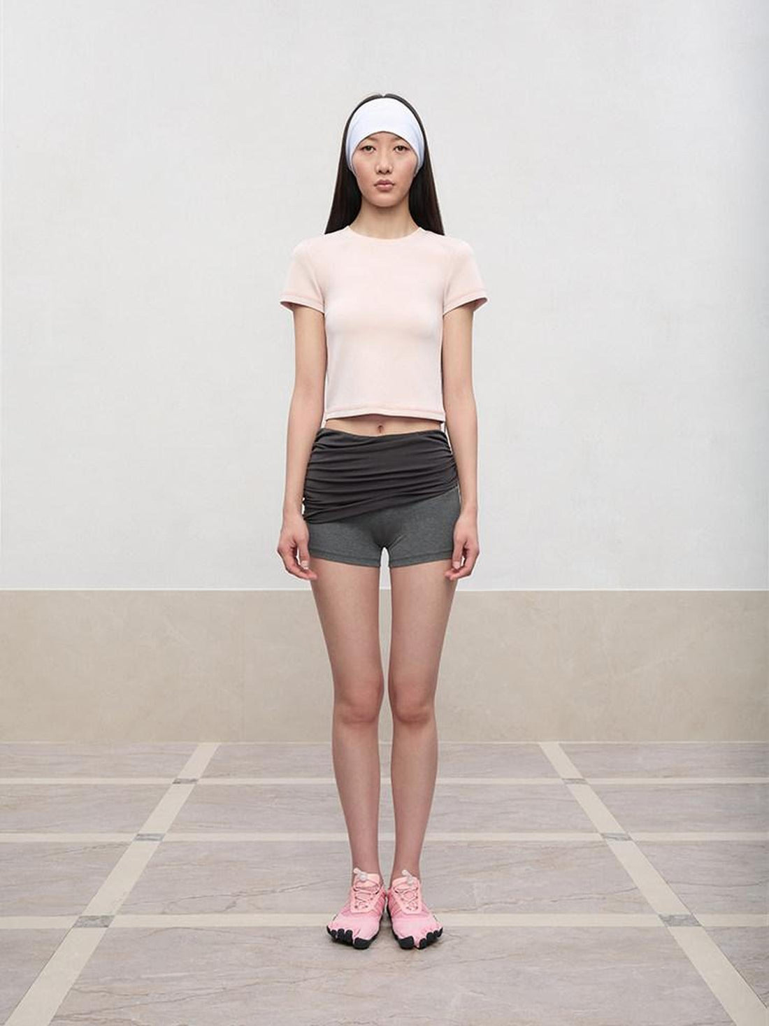 RUN TO THE FUTURE Cooling Modal Casual Slim Fit Crew Neck Short Sleeve Women Crop Tops