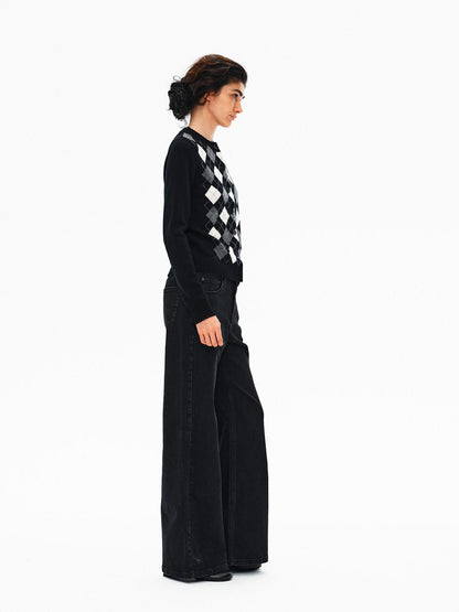Northbutsouth Three Color Diamond Contrast Slim Fit Women&