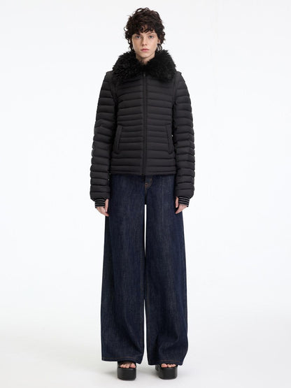 RUN TO THE FUTURE 90% White Duck Down Thick Slim Casual Turn Collar Ladies Down Jackets