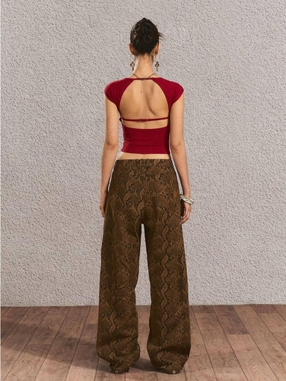 The NeverMore Durable Distressed Relaxed Fit Natural Waist Women Light Brown Wide Leg Jeans