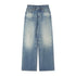 RUN TO THE FUTURE Washed Vintage Blue Low Rise Loose Fit Unisex High Cotton Denim Straight Jeans
