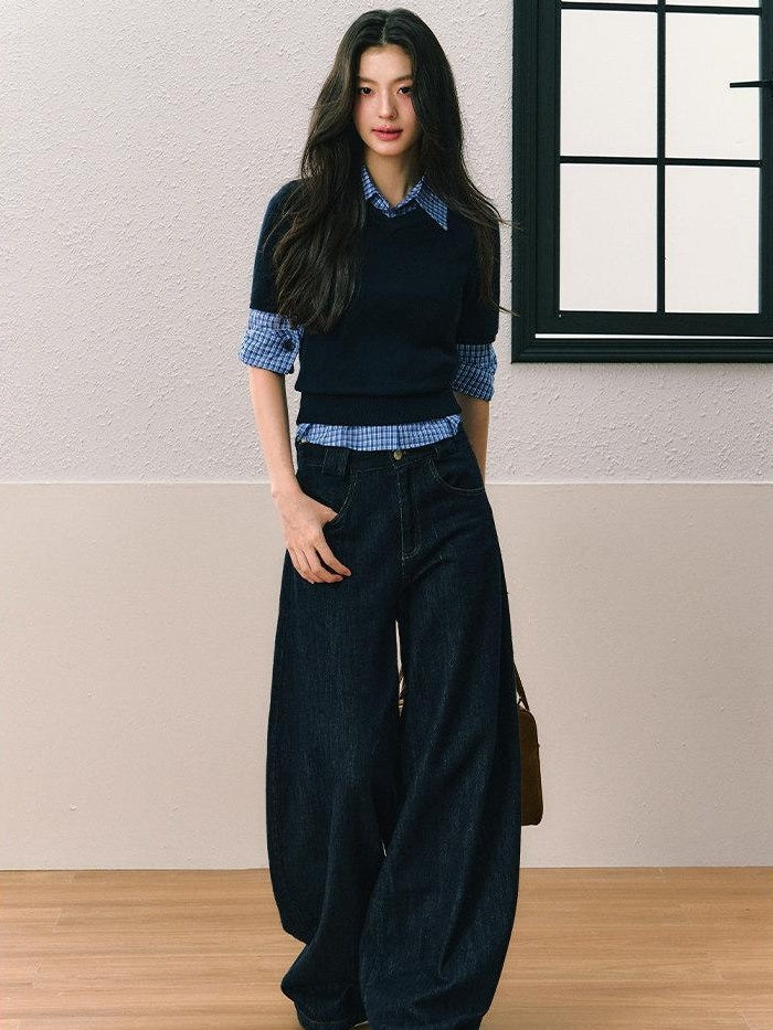 7Shiftin Slim Workwear Button Detail Cotton Long Sleeve Cropped Young Women Blouses