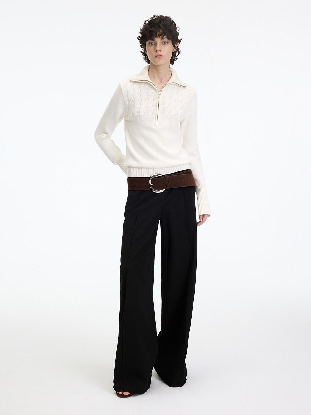 RUN TO THE FUTURE Minimalist Low Rise Wide Leg Long Vintage Black Straight Fit Straight Pants