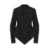 AnnoMundi_Waist_Cinch_Fitted_Casual_Long_Sleeve_Stand_Collar_Cotton_Blend_Women_Blouses_MISSTT