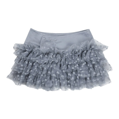 nit alcove Core Spun Casual Pleated Puff Skirt Mid Waist Girls Mint Gray Mini Skirts