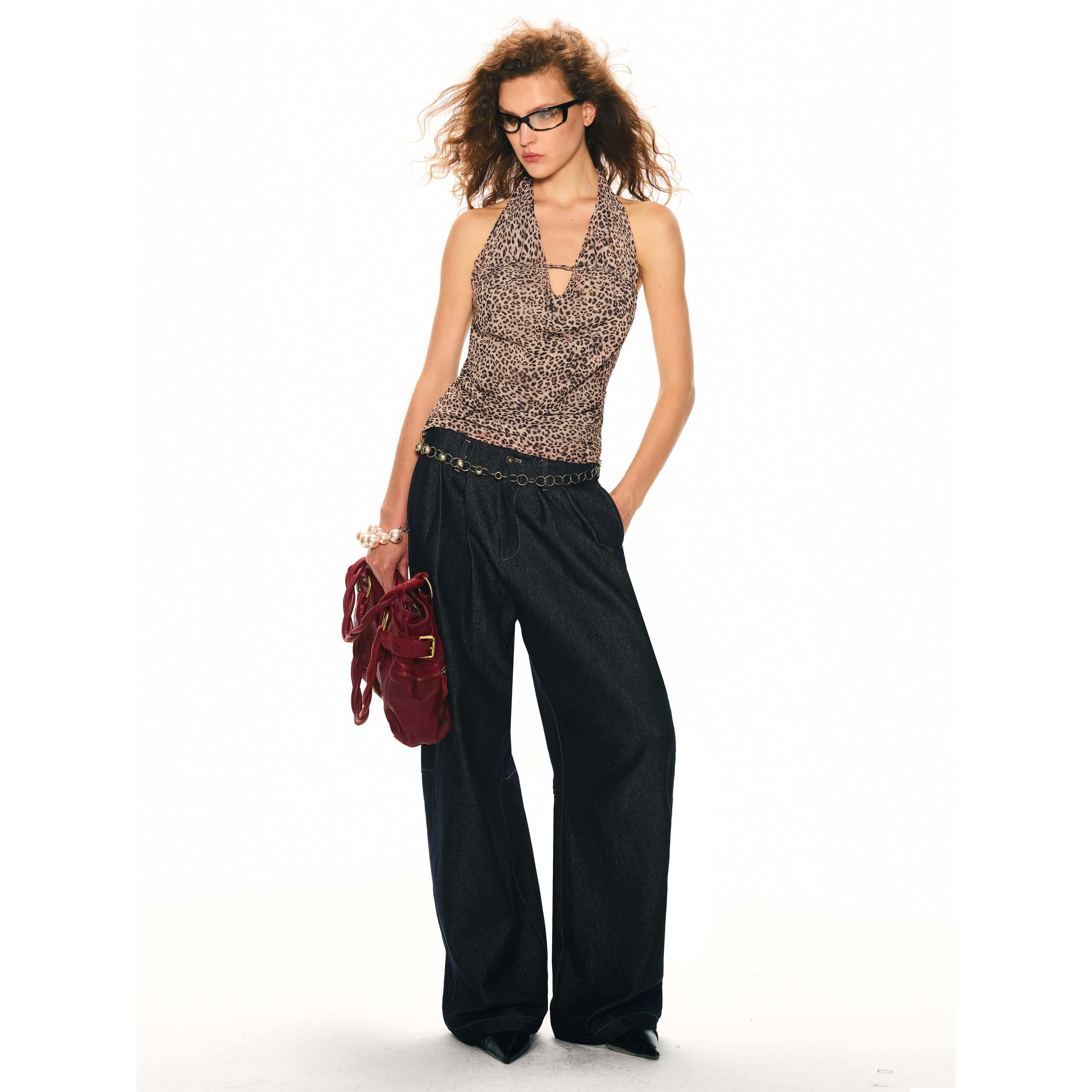 2th_Desire_Shimmer_Contrast_Stitching_High_Waist_Button_Women&