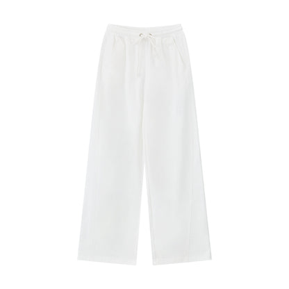 RUN TO THE FUTURE 100 Percent Cotton Original Low Waist Pocket Moonlight White Wide-Leg Pants