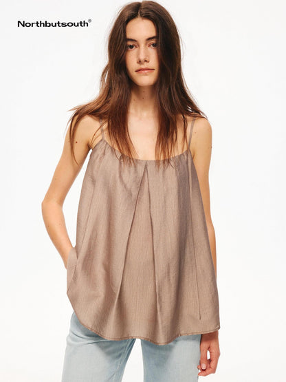 Northbutsouth Sheer Textured Adjustable Side Coverage Pleated Women&