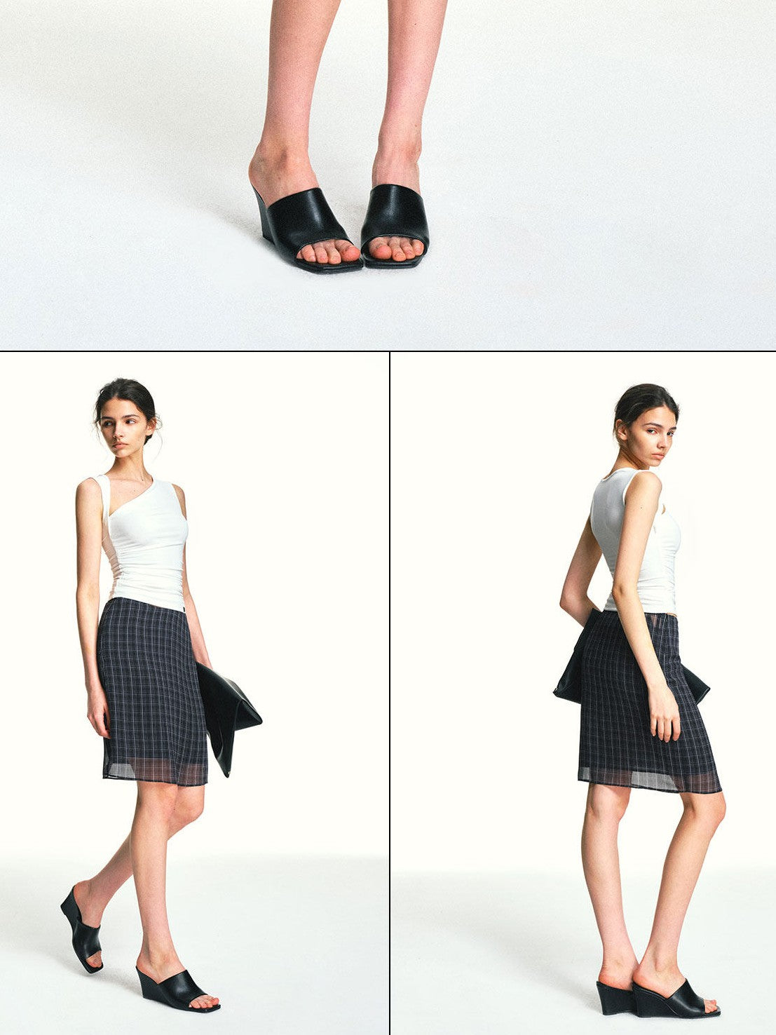 kvkv White Asymmetric Square Neck Ruched Slim Women&