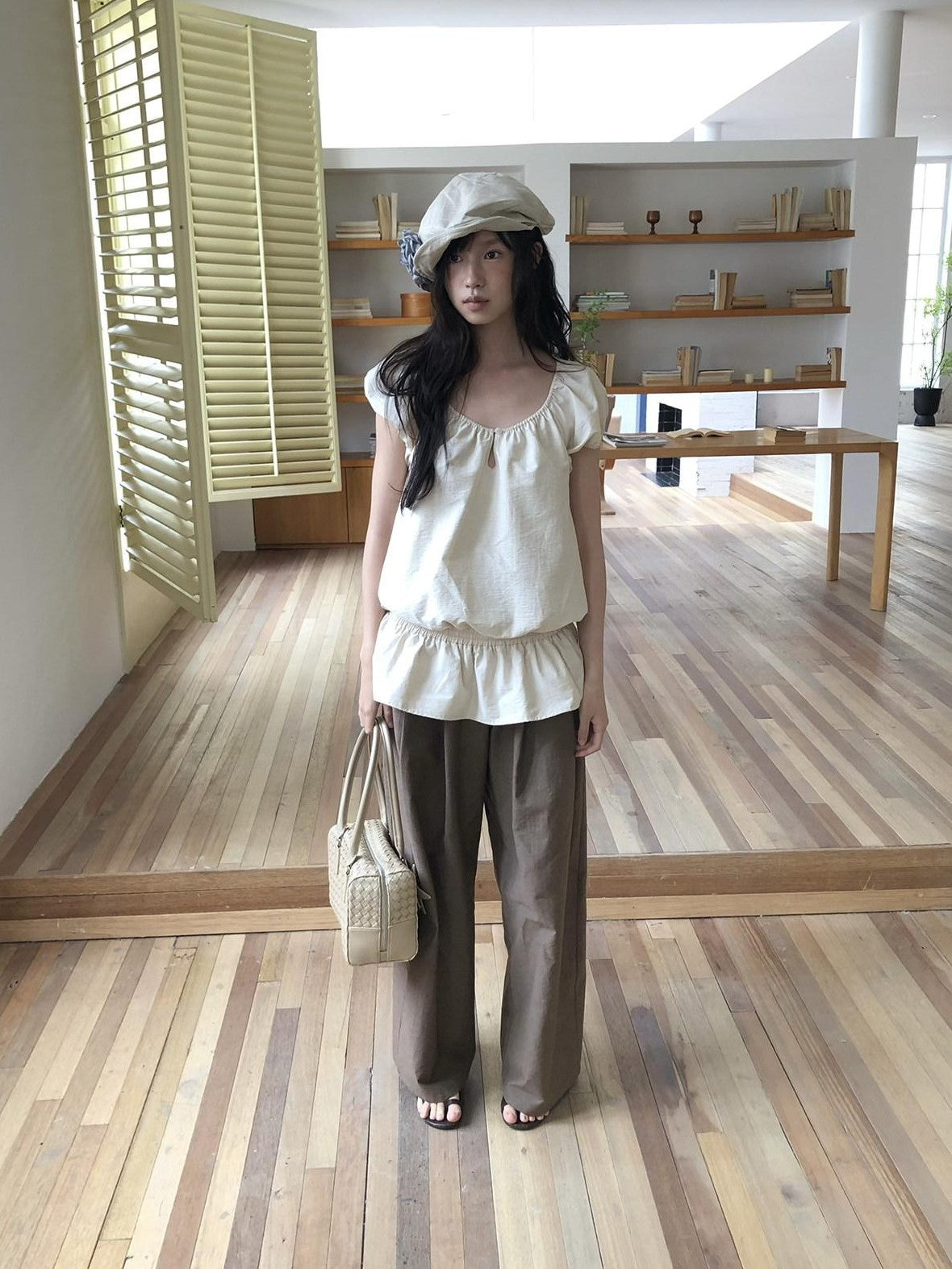 Dorydory Ivory Vintage Puff Sleeve Women&