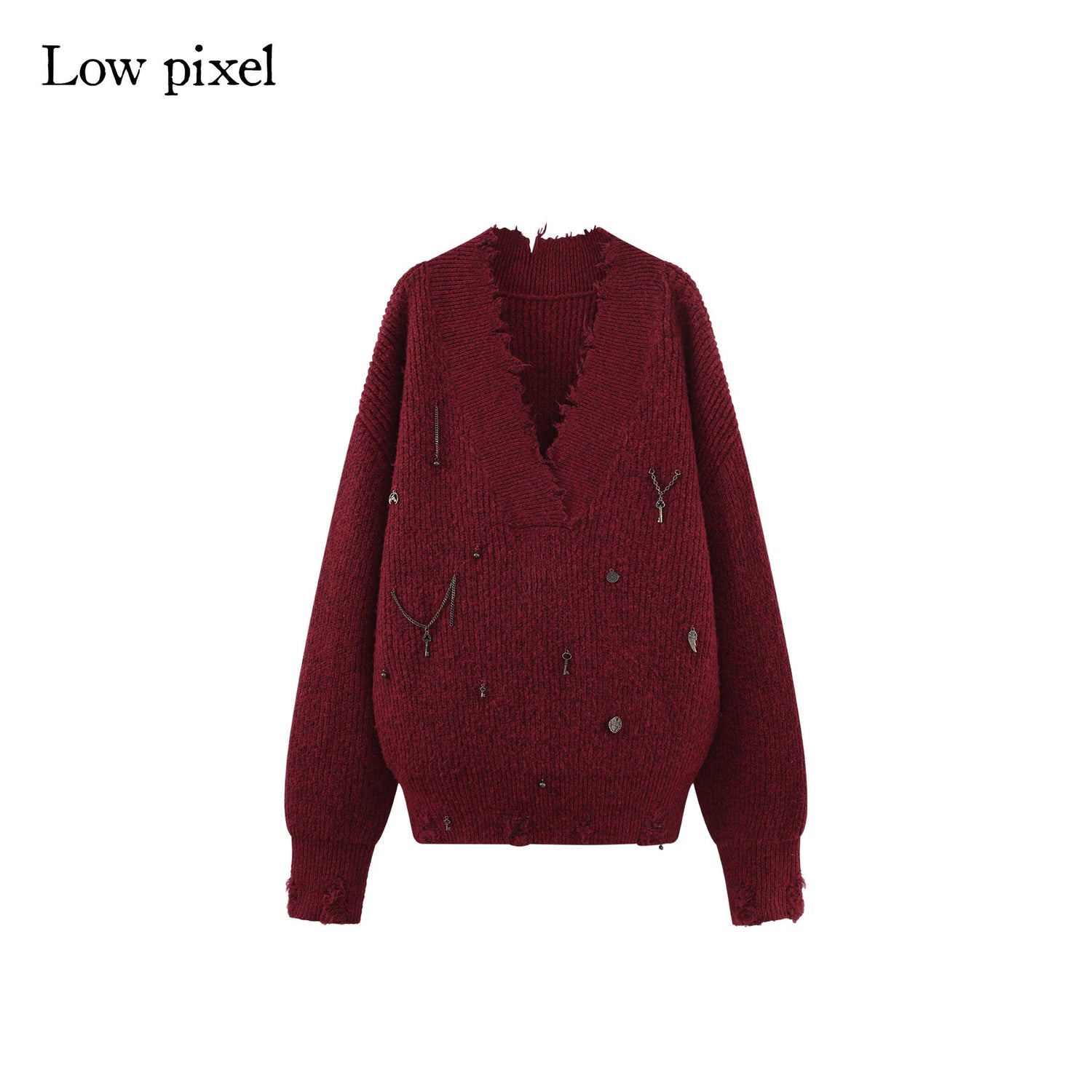 Low_pixel_Warm_Oversized_Street_Raw_Hem_Women_V-neck_Red_Pullover_Sweaters_MISSTT
