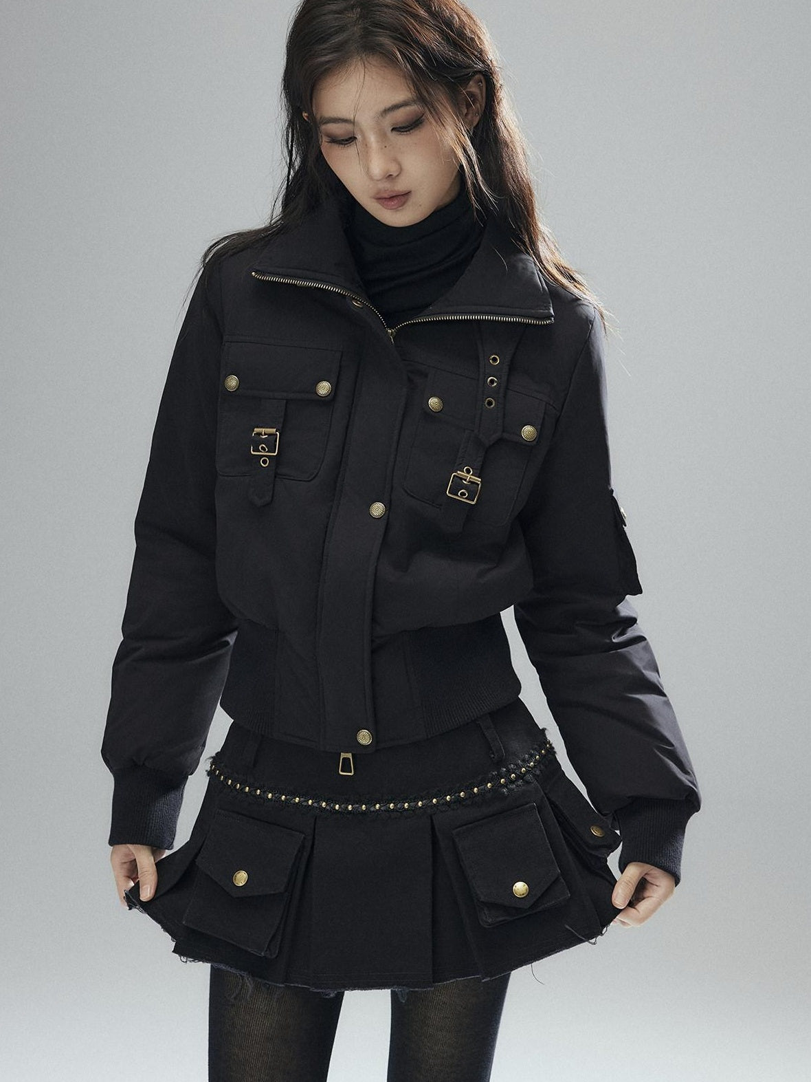 Low pixel 90 Percent White Duck Down Warm Casual Cinched Waist Women Everyday Down Jackets