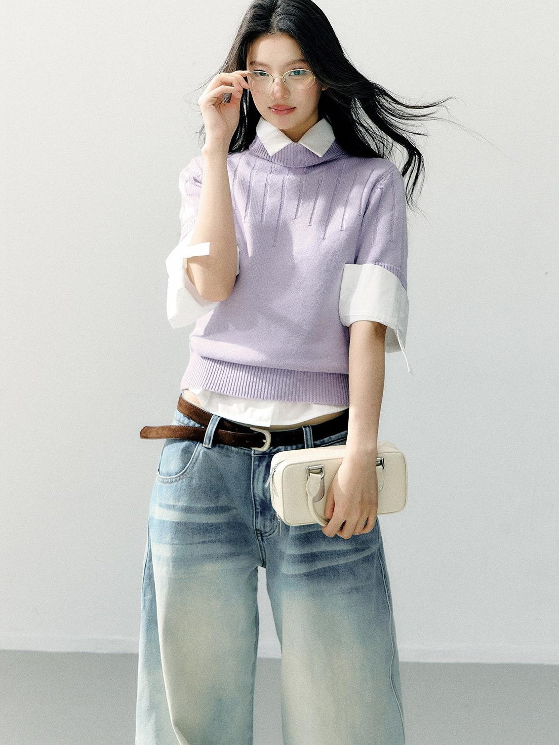 7Shiftin Cozy Versatile Relaxed Fit Commuter Office Knit Pullover For Women Sweaters