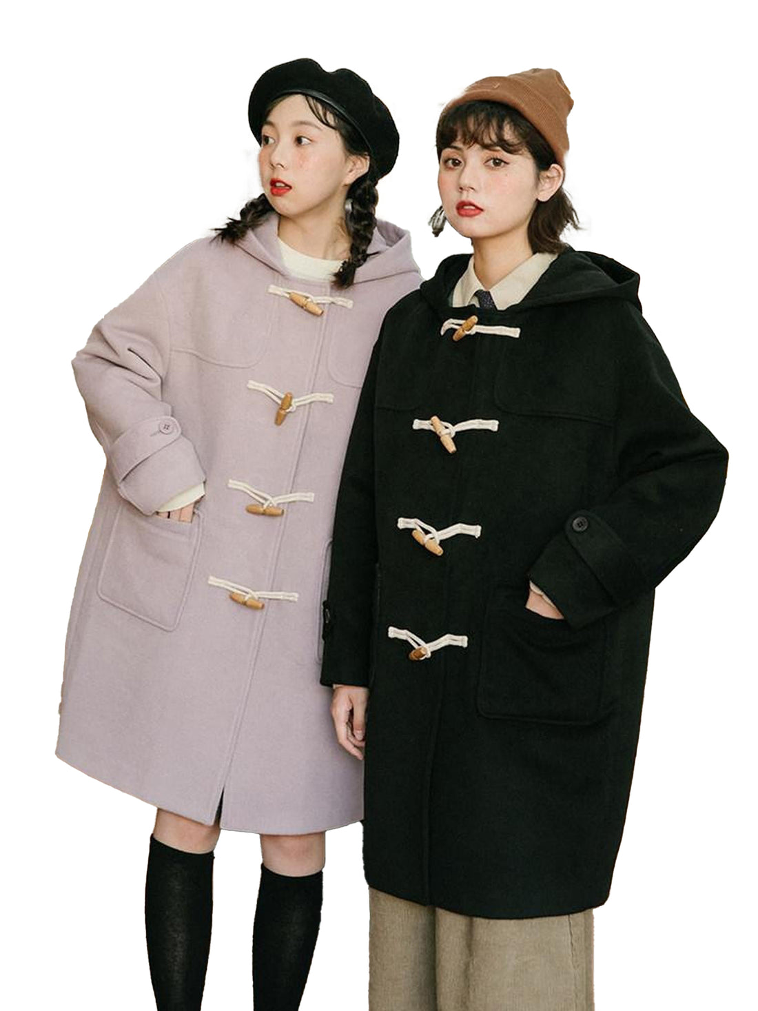 NAPSNAPS Retro Hooded Toggle Padded Women&